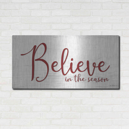 Luxe Metal Art 'Believe in the Season' by Lori Deiter, Metal Wall Art,48x24