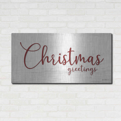 Luxe Metal Art 'Christmas Greetings' by Lori Deiter, Metal Wall Art,48x24