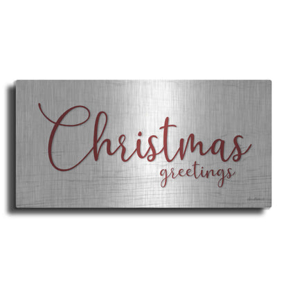 Luxe Metal Art 'Christmas Greetings' by Lori Deiter, Metal Wall Art