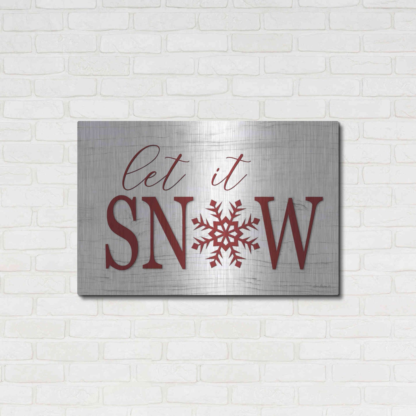 Luxe Metal Art 'Let It Snow 2' by Lori Deiter, Metal Wall Art,36x24