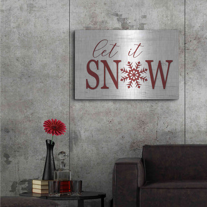 Luxe Metal Art 'Let It Snow 2' by Lori Deiter, Metal Wall Art,36x24