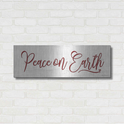 Luxe Metal Art 'Peace on Earth' by Lori Deiter, Metal Wall Art,36x12