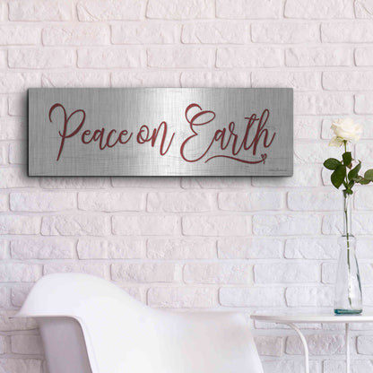 Luxe Metal Art 'Peace on Earth' by Lori Deiter, Metal Wall Art,36x12