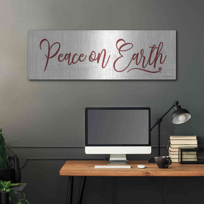 Luxe Metal Art 'Peace on Earth' by Lori Deiter, Metal Wall Art,48x16