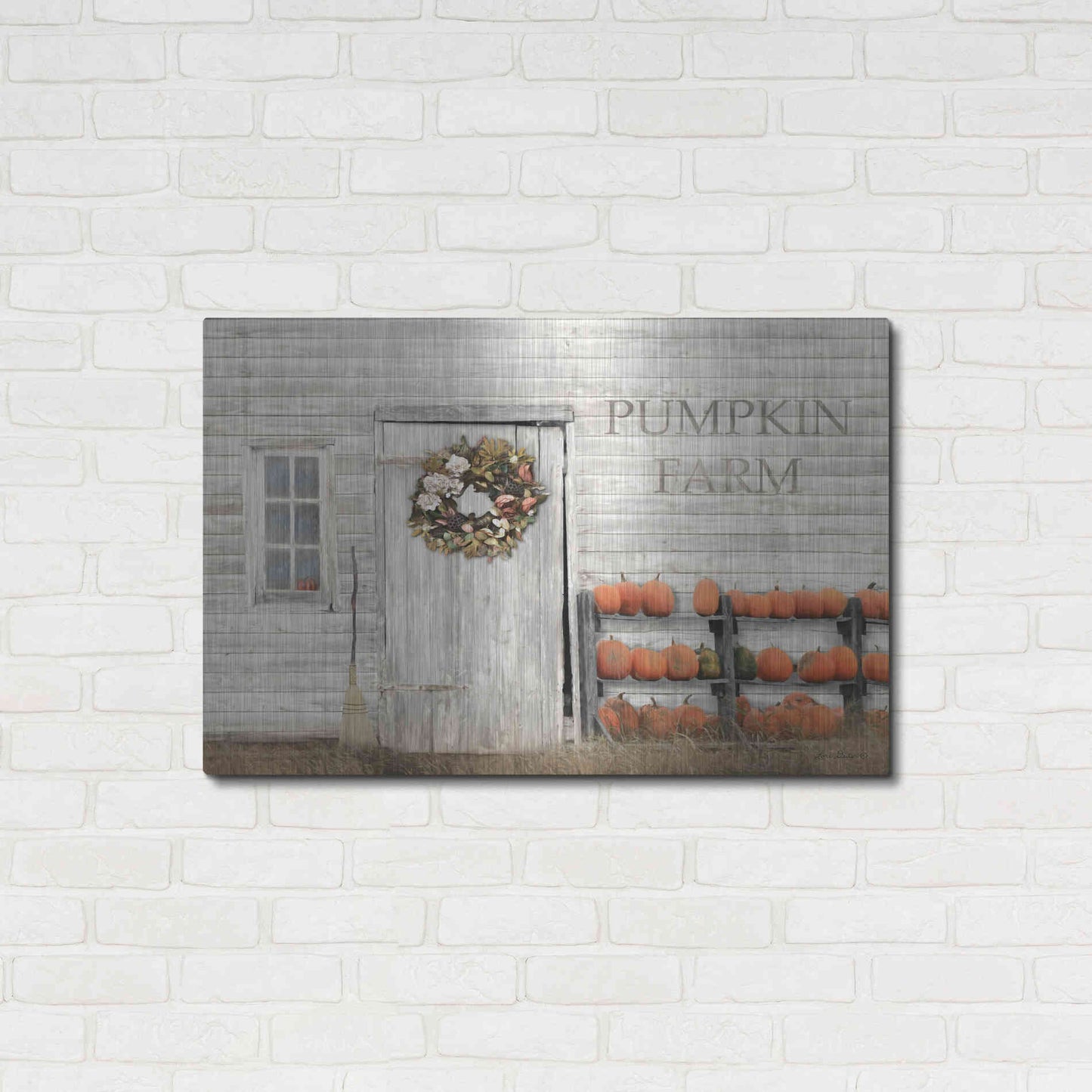 Luxe Metal Art 'Pumpkin Farm' by Lori Deiter, Metal Wall Art,36x24