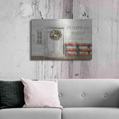 Luxe Metal Art 'Pumpkin Farm' by Lori Deiter, Metal Wall Art,36x24