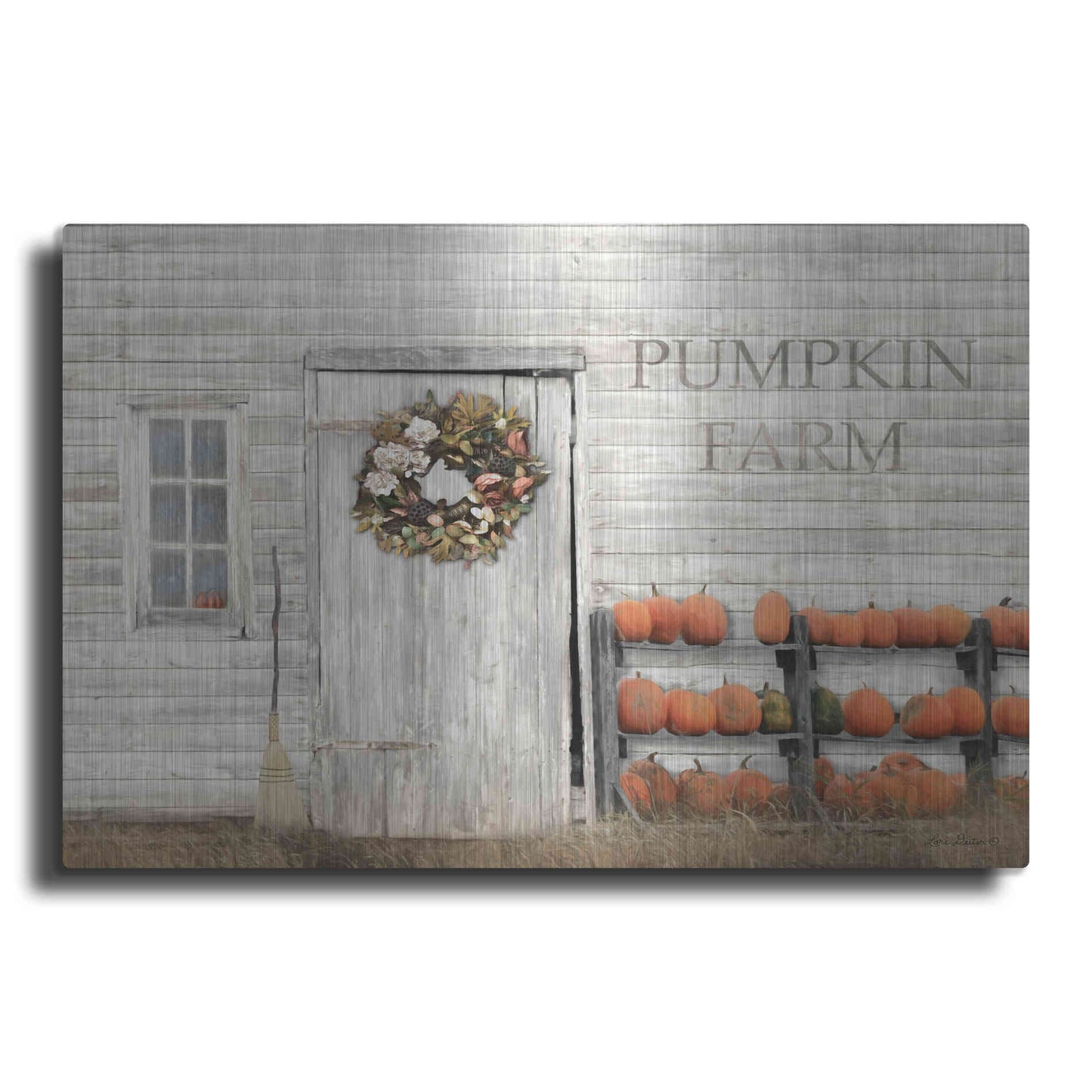 Luxe Metal Art 'Pumpkin Farm' by Lori Deiter, Metal Wall Art