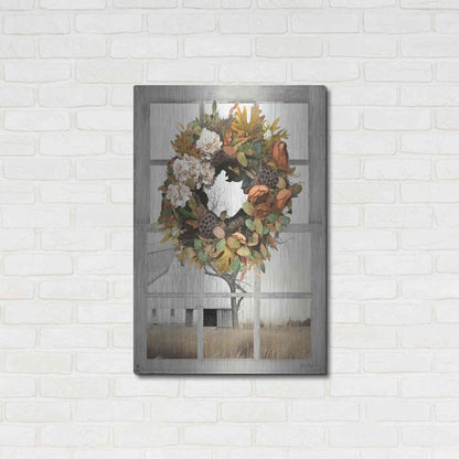 Luxe Metal Art 'Fall Window View I' by Lori Deiter, Metal Wall Art,24x36