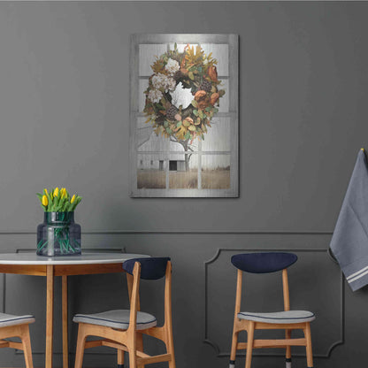 Luxe Metal Art 'Fall Window View I' by Lori Deiter, Metal Wall Art,24x36