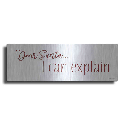 Luxe Metal Art 'Dear Santa - I Can Explain' by Lori Deiter, Metal Wall Art