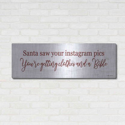 Luxe Metal Art 'Santa Saw...' by Lori Deiter, Metal Wall Art,48x16