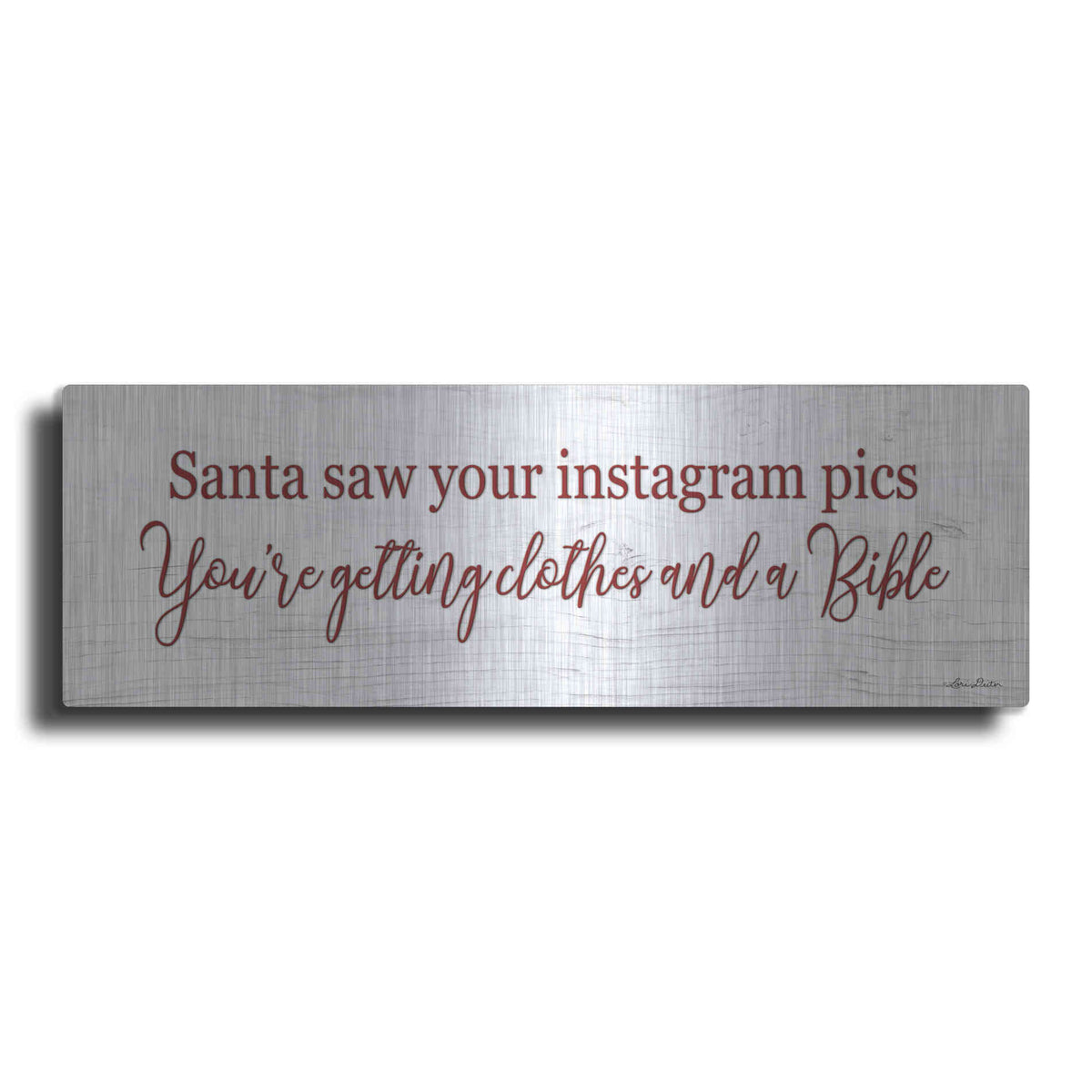 Luxe Metal Art 'Santa Saw...' by Lori Deiter, Metal Wall Art