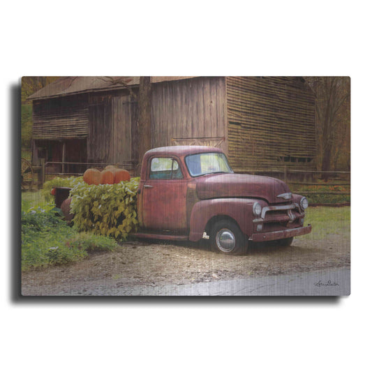 Luxe Metal Art 'Fall Pumpkin Truck' by Lori Deiter, Metal Wall Art