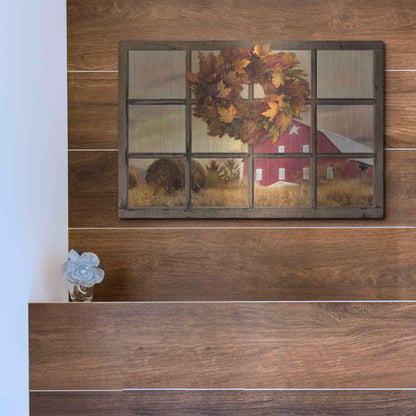 Luxe Metal Art 'Fall Window View' by Lori Deiter, Metal Wall Art,16x12