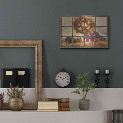 Luxe Metal Art 'Fall Window View' by Lori Deiter, Metal Wall Art,16x12