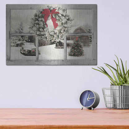 Luxe Metal Art 'It's Cold Outside' by Lori Deiter, Metal Wall Art,16x12