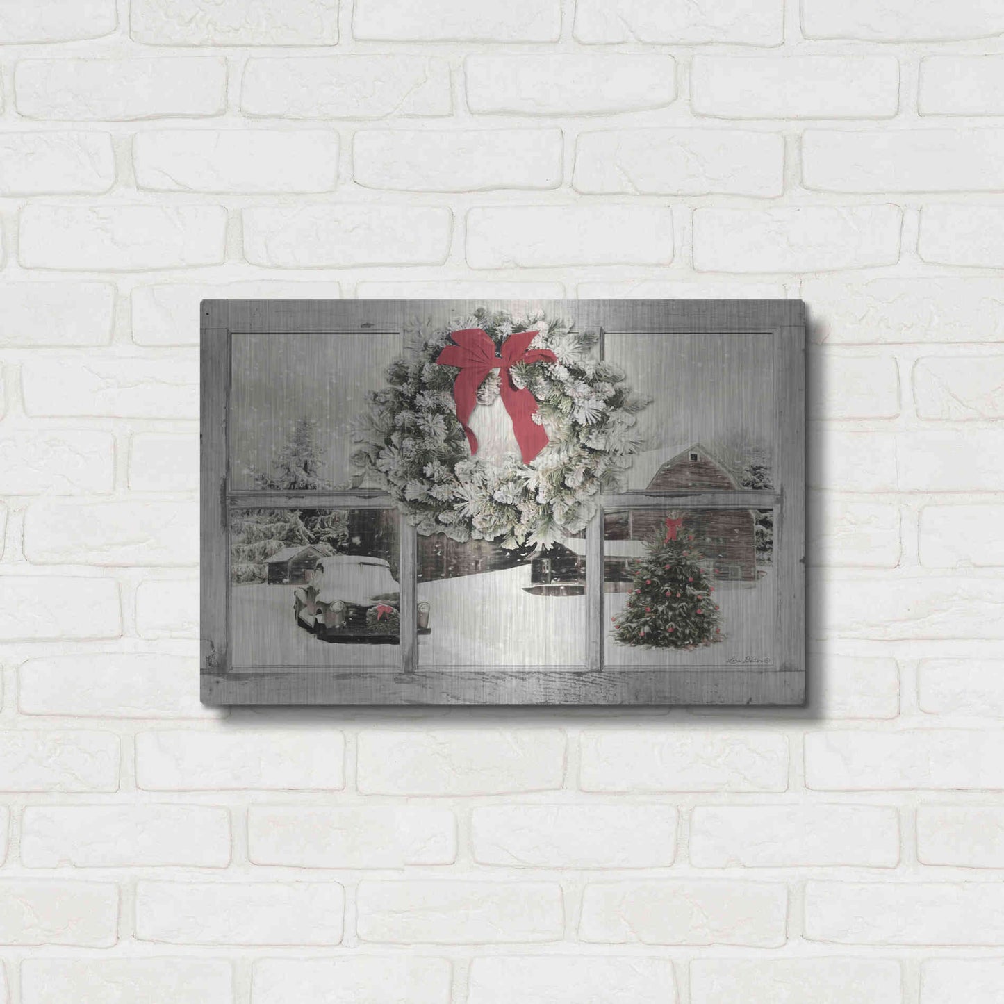 Luxe Metal Art 'It's Cold Outside' by Lori Deiter, Metal Wall Art,24x16