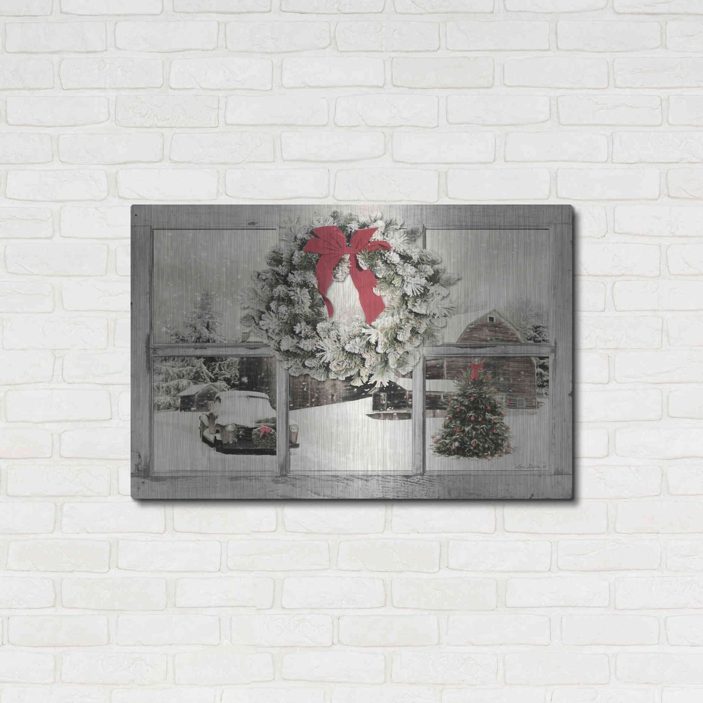 Luxe Metal Art 'It's Cold Outside' by Lori Deiter, Metal Wall Art,36x24