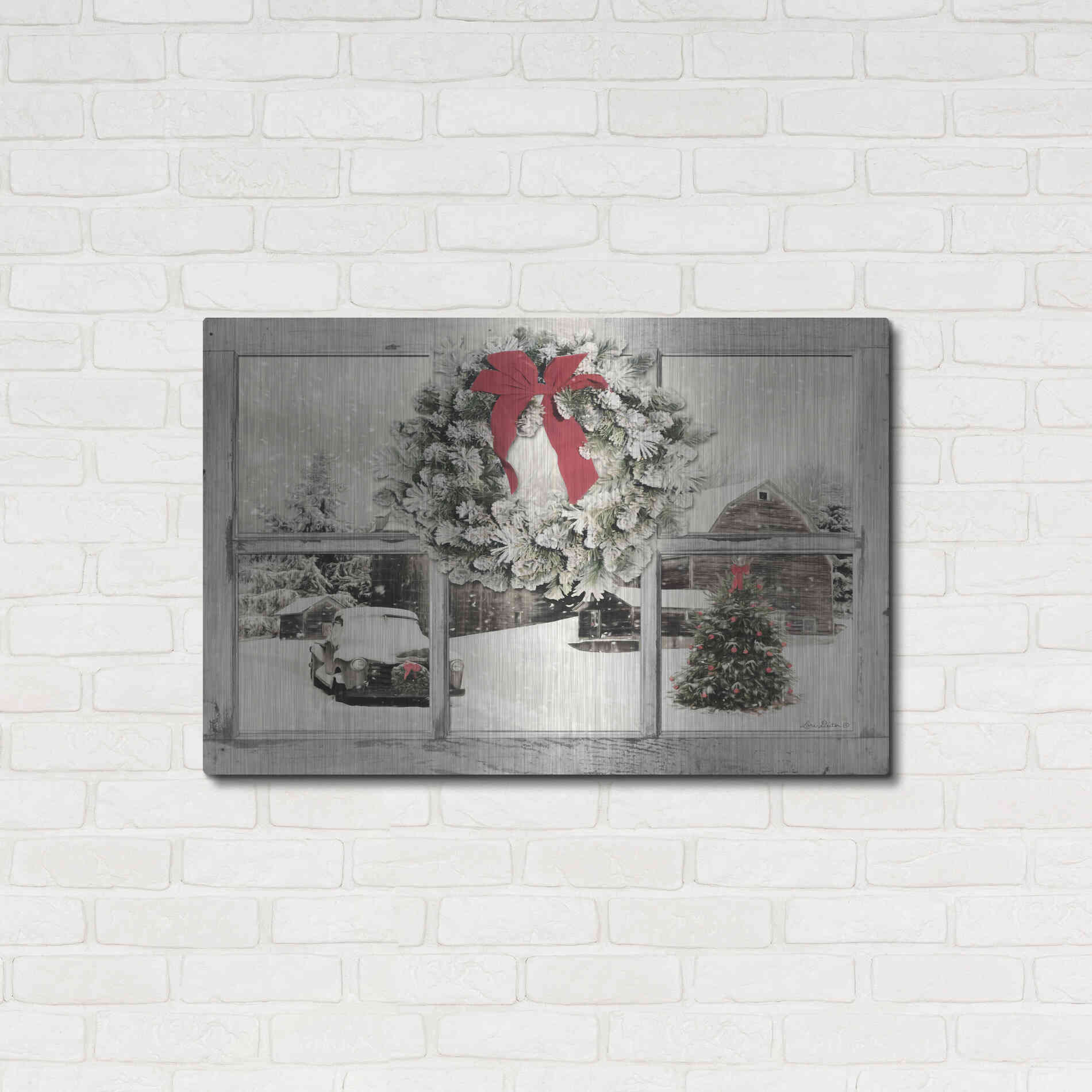 Luxe Metal Art 'It's Cold Outside' by Lori Deiter, Metal Wall Art,36x24