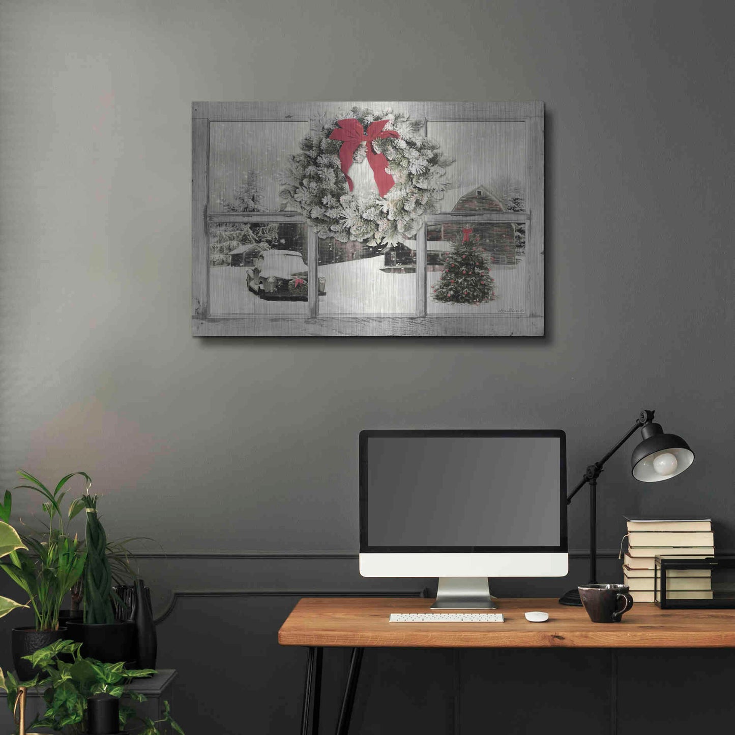 Luxe Metal Art 'It's Cold Outside' by Lori Deiter, Metal Wall Art,36x24