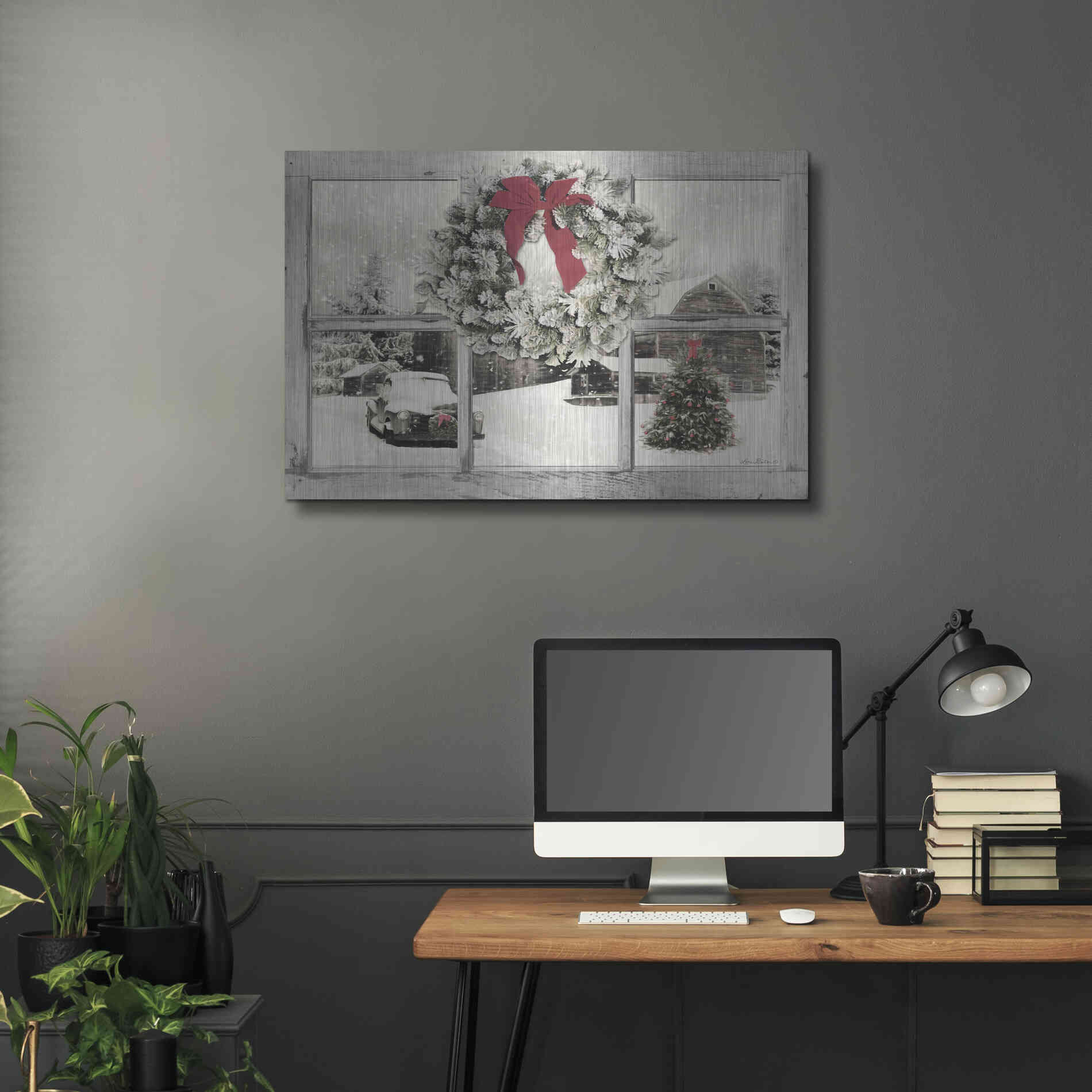 Luxe Metal Art 'It's Cold Outside' by Lori Deiter, Metal Wall Art,36x24