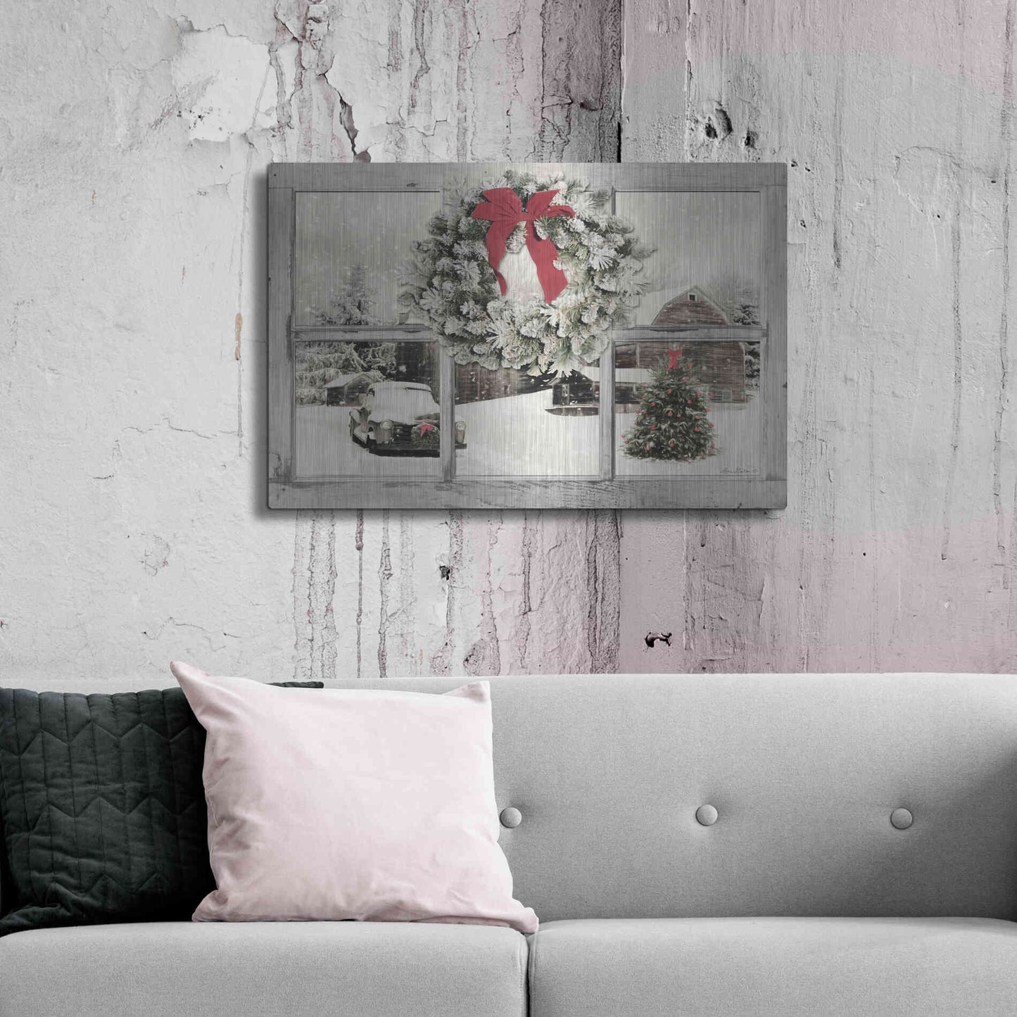 Luxe Metal Art 'It's Cold Outside' by Lori Deiter, Metal Wall Art,36x24