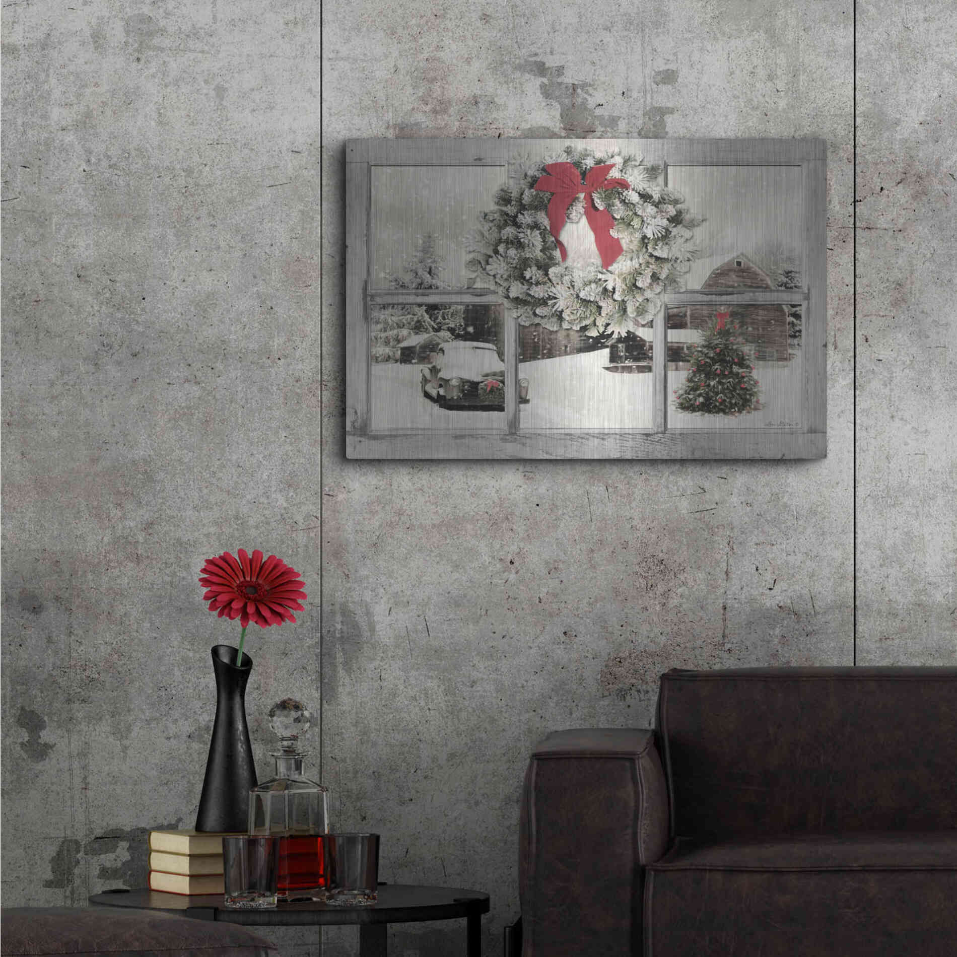 Luxe Metal Art 'It's Cold Outside' by Lori Deiter, Metal Wall Art,36x24