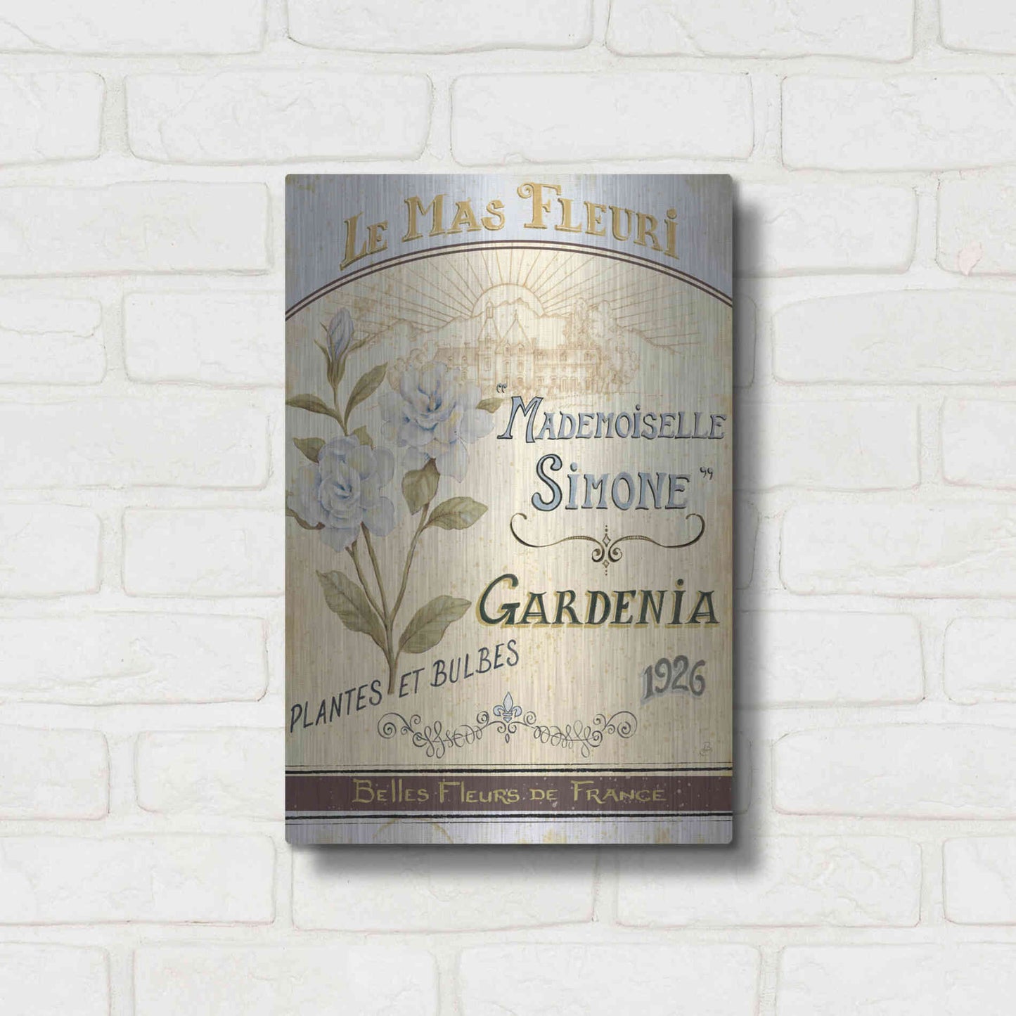 Luxe Metal Art 'French Seed Packet IV' by Daphne Brissonet, Metal Wall Art,12x16