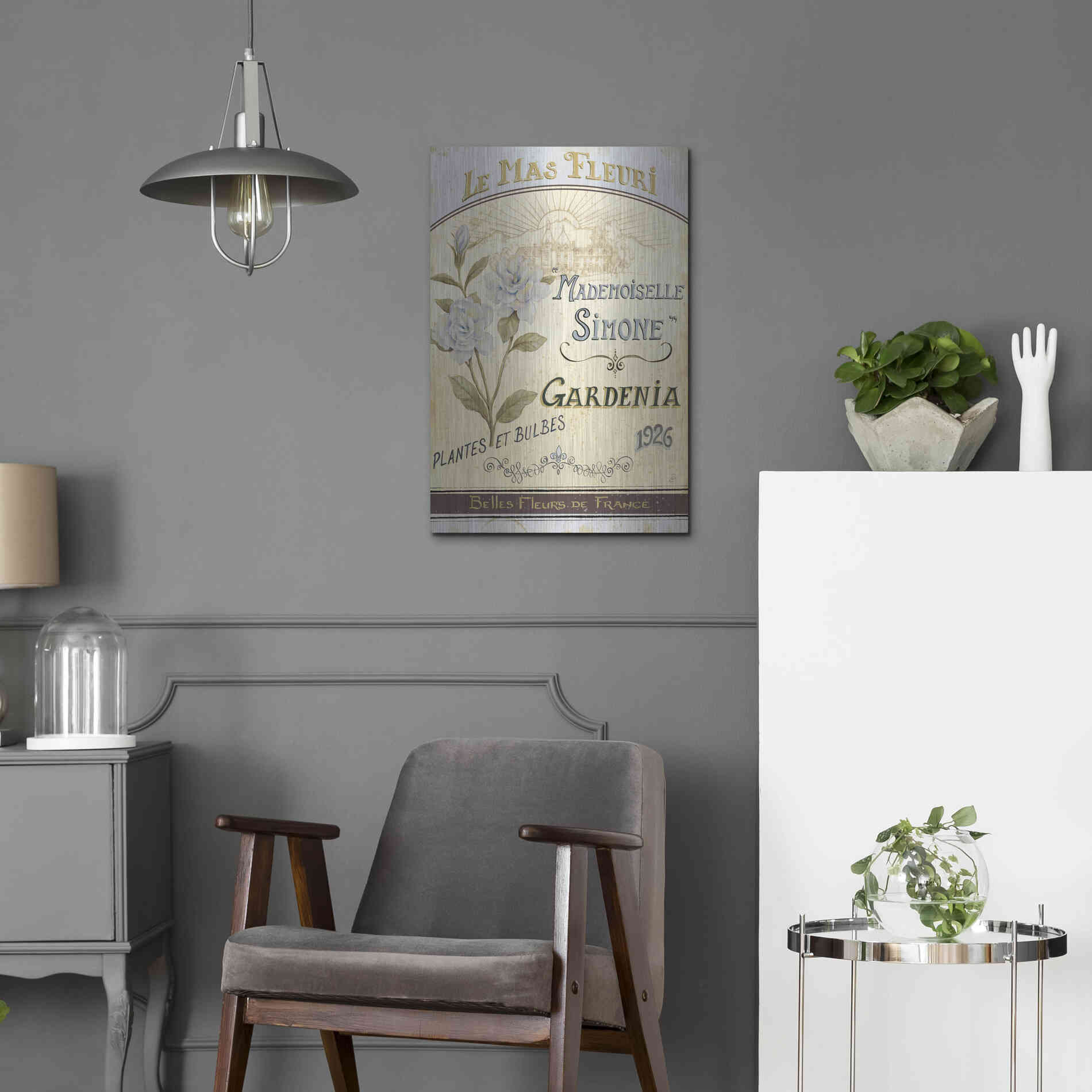 Luxe Metal Art 'French Seed Packet IV' by Daphne Brissonet, Metal Wall Art,16x24