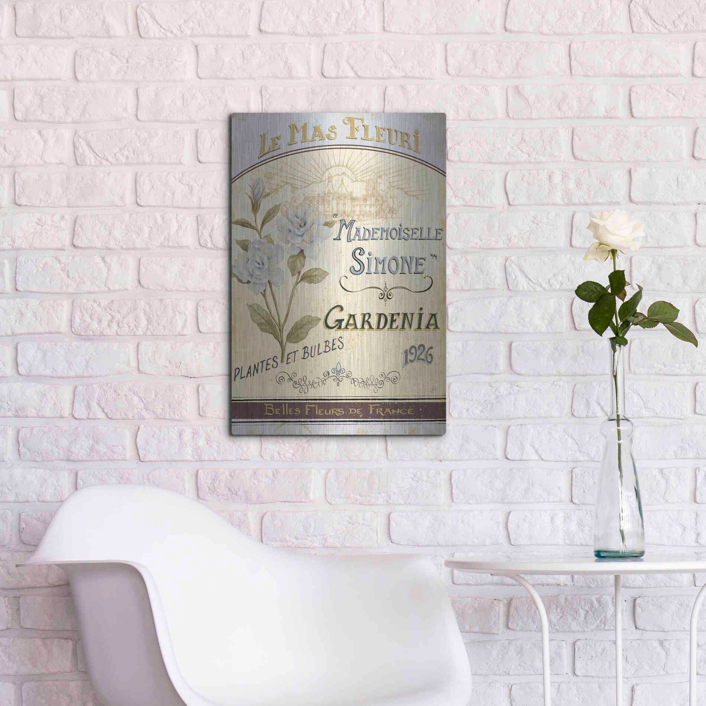 Luxe Metal Art 'French Seed Packet IV' by Daphne Brissonet, Metal Wall Art,16x24