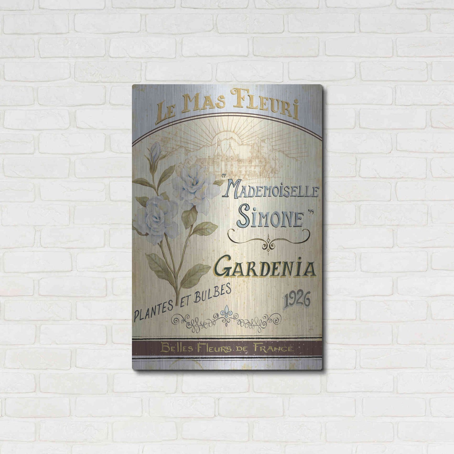 Luxe Metal Art 'French Seed Packet IV' by Daphne Brissonet, Metal Wall Art,24x36