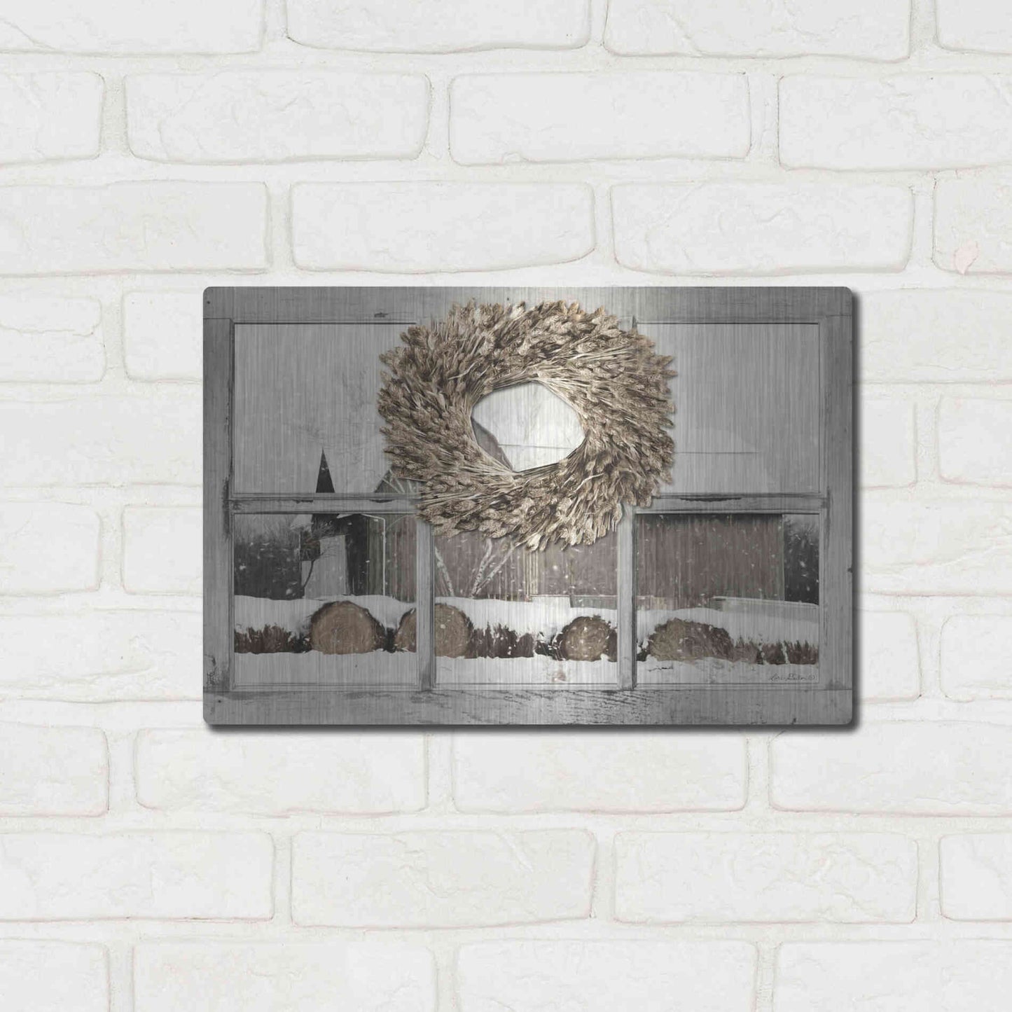Luxe Metal Art 'Millersburg Winter View' by Lori Deiter, Metal Wall Art,16x12