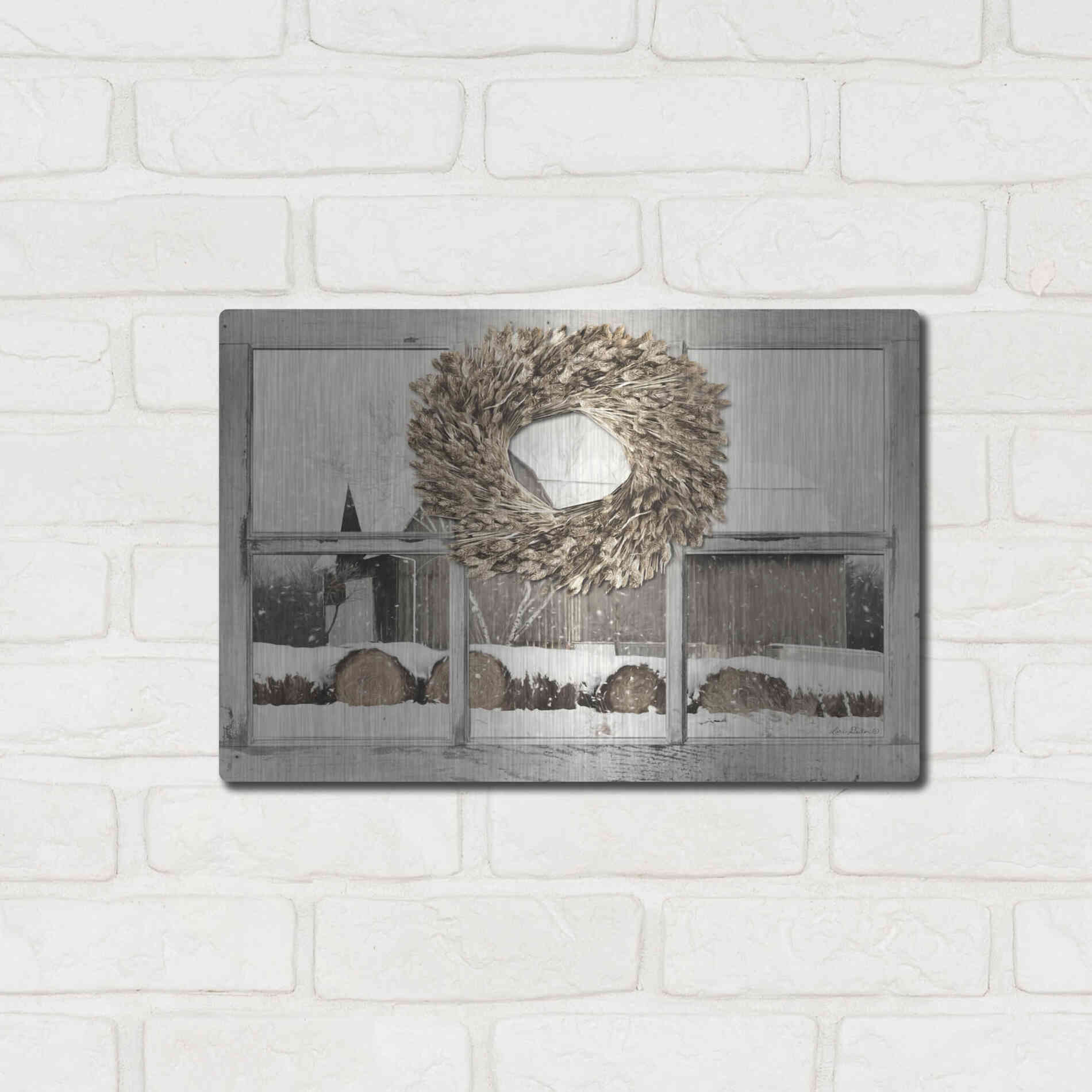 Luxe Metal Art 'Millersburg Winter View' by Lori Deiter, Metal Wall Art,16x12