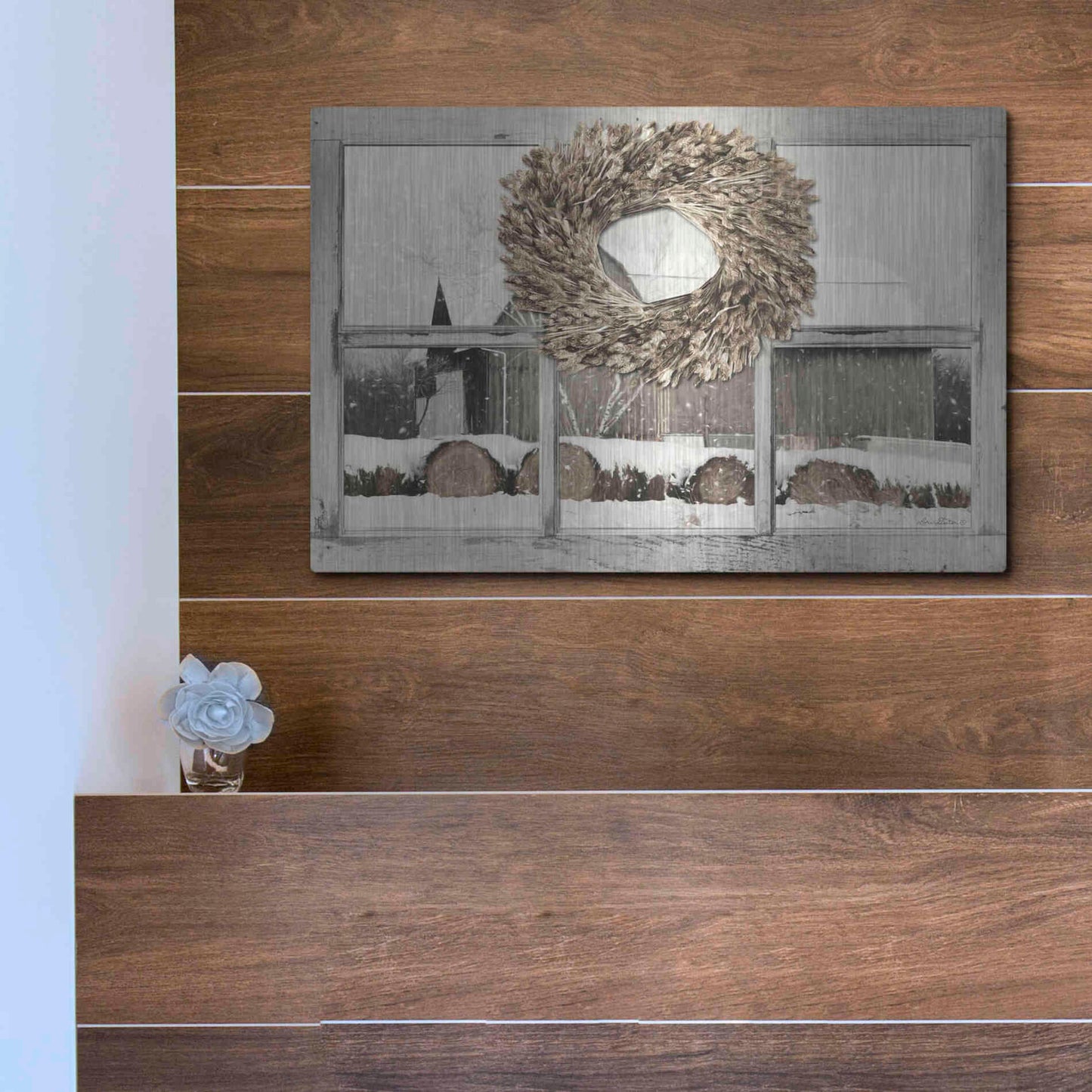 Luxe Metal Art 'Millersburg Winter View' by Lori Deiter, Metal Wall Art,16x12