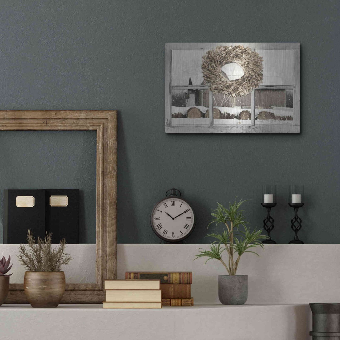 Luxe Metal Art 'Millersburg Winter View' by Lori Deiter, Metal Wall Art,16x12