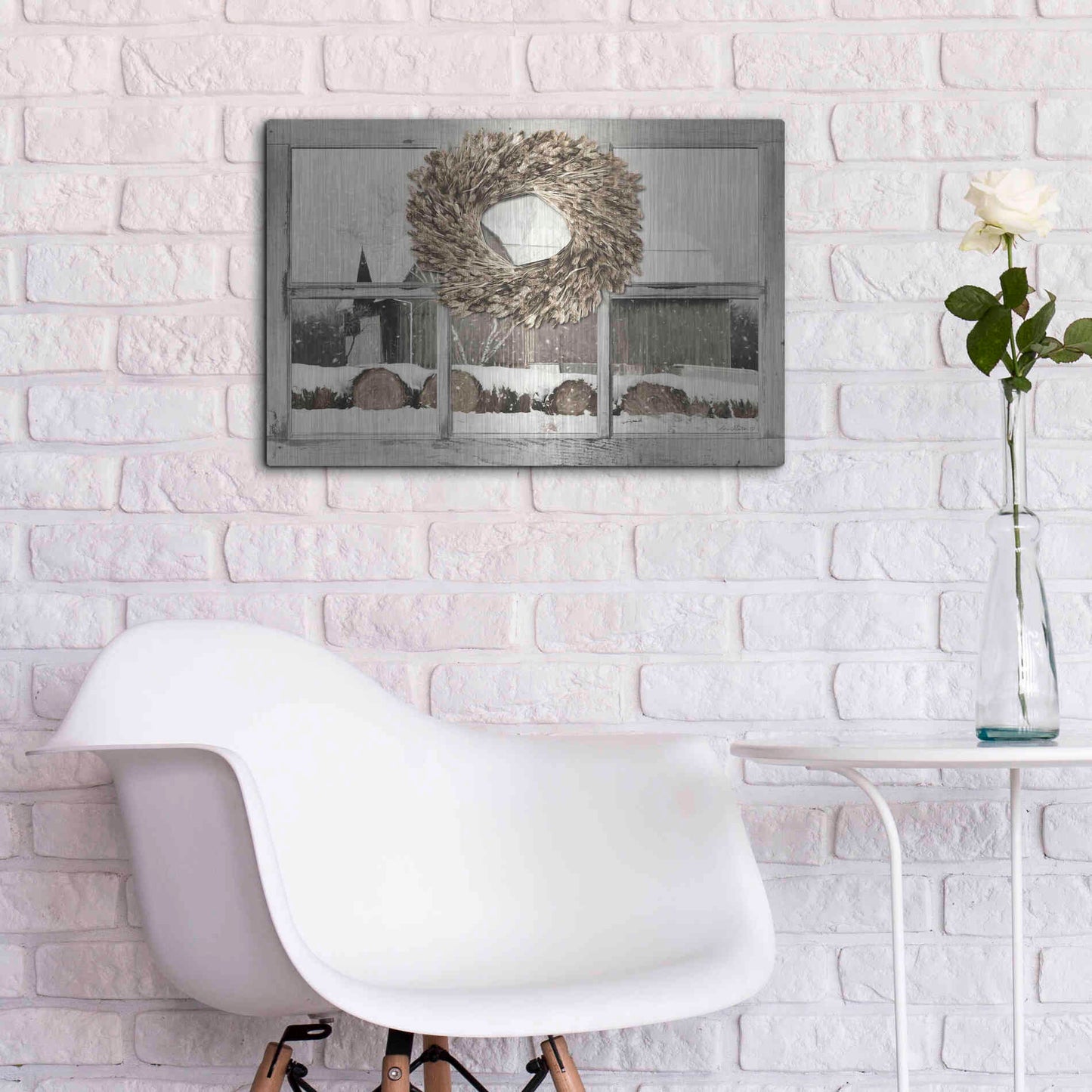 Luxe Metal Art 'Millersburg Winter View' by Lori Deiter, Metal Wall Art,24x16