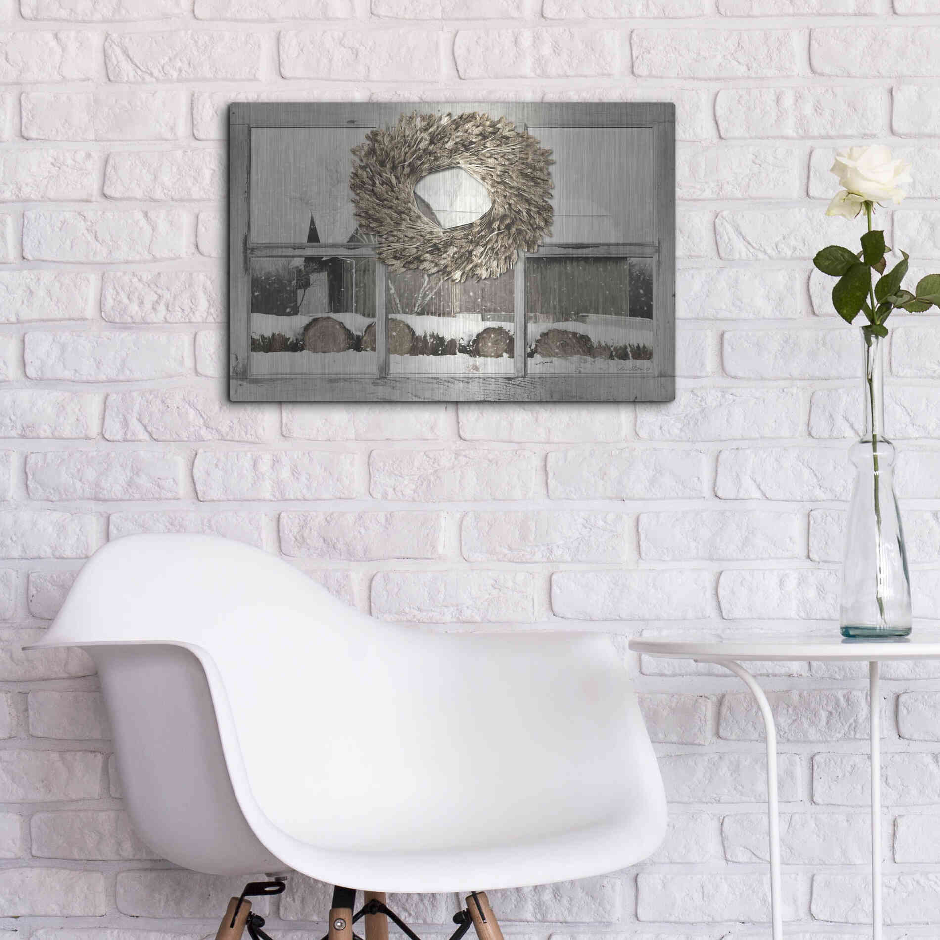 Luxe Metal Art 'Millersburg Winter View' by Lori Deiter, Metal Wall Art,24x16