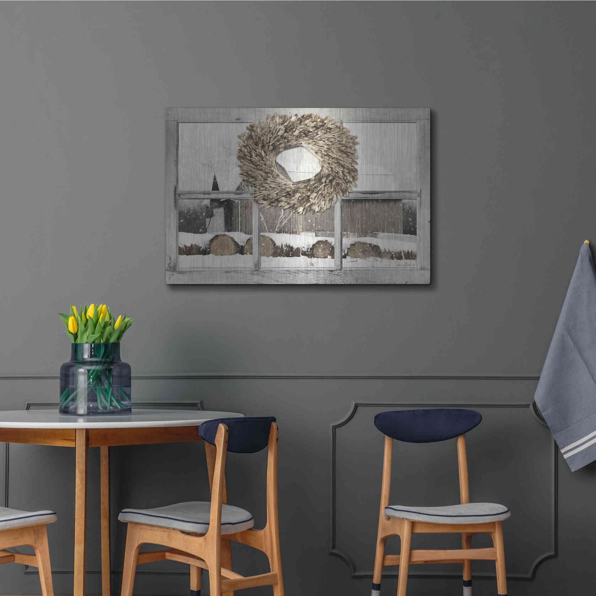 Luxe Metal Art 'Millersburg Winter View' by Lori Deiter, Metal Wall Art,36x24