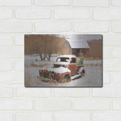 Luxe Metal Art 'Christmas Lawn Ornament' by Lori Deiter, Metal Wall Art,16x12