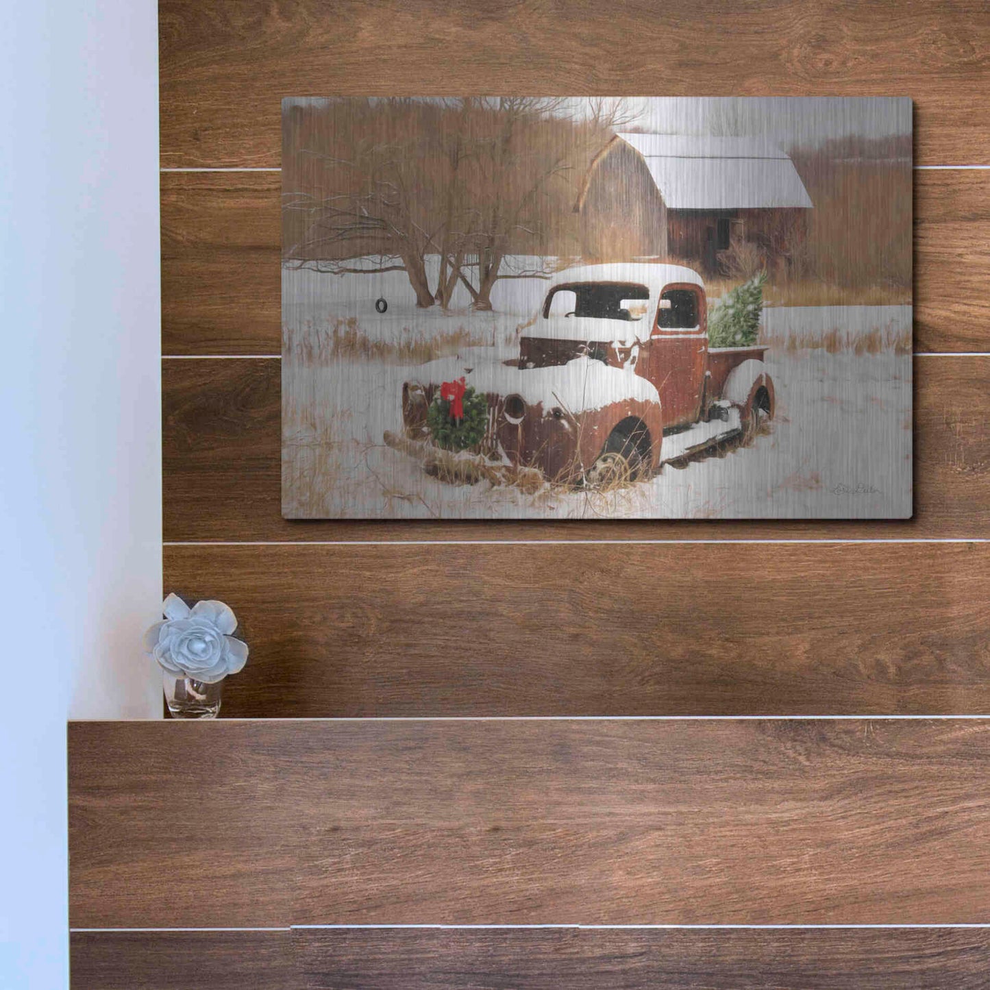 Luxe Metal Art 'Christmas Lawn Ornament' by Lori Deiter, Metal Wall Art,16x12