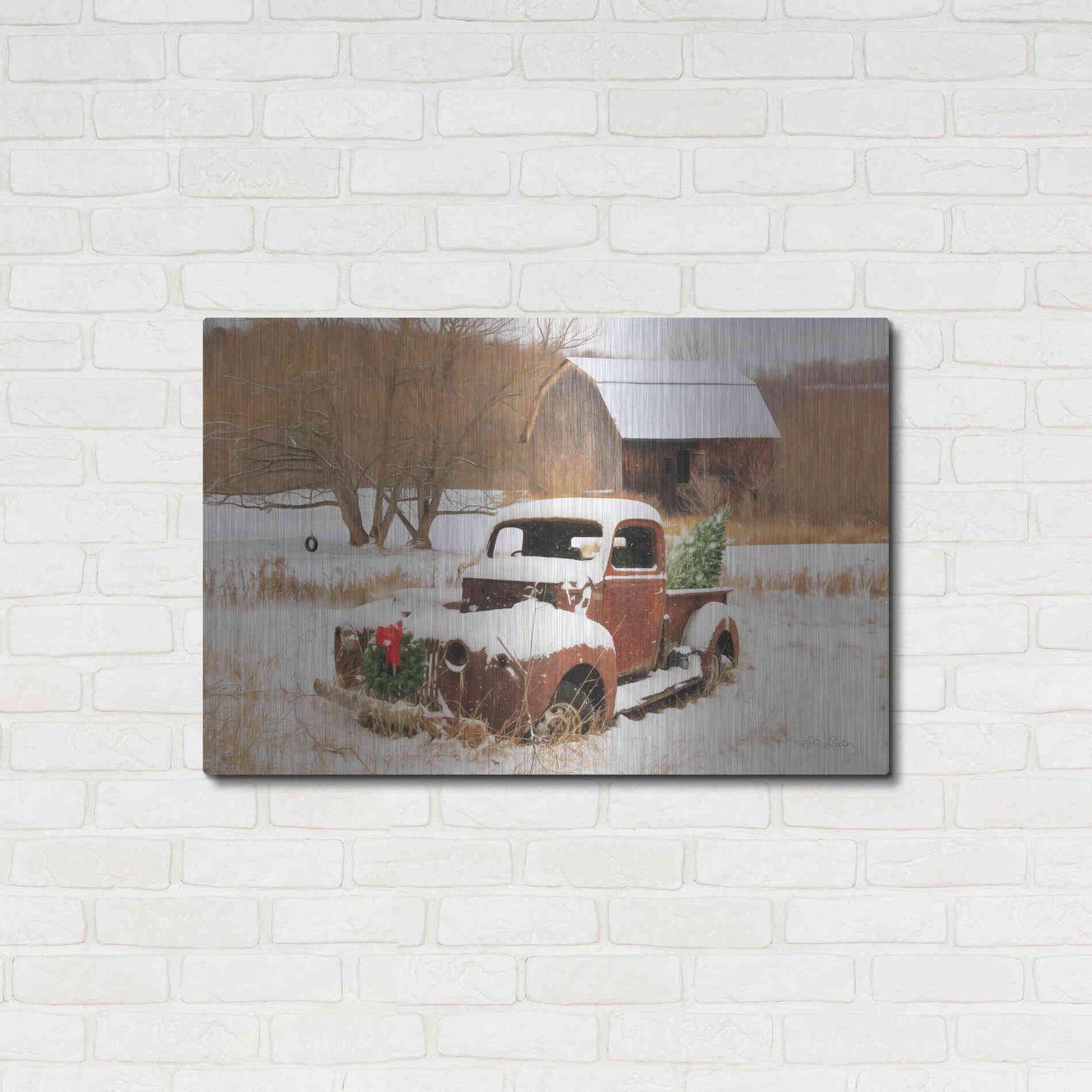 Luxe Metal Art 'Christmas Lawn Ornament' by Lori Deiter, Metal Wall Art,36x24