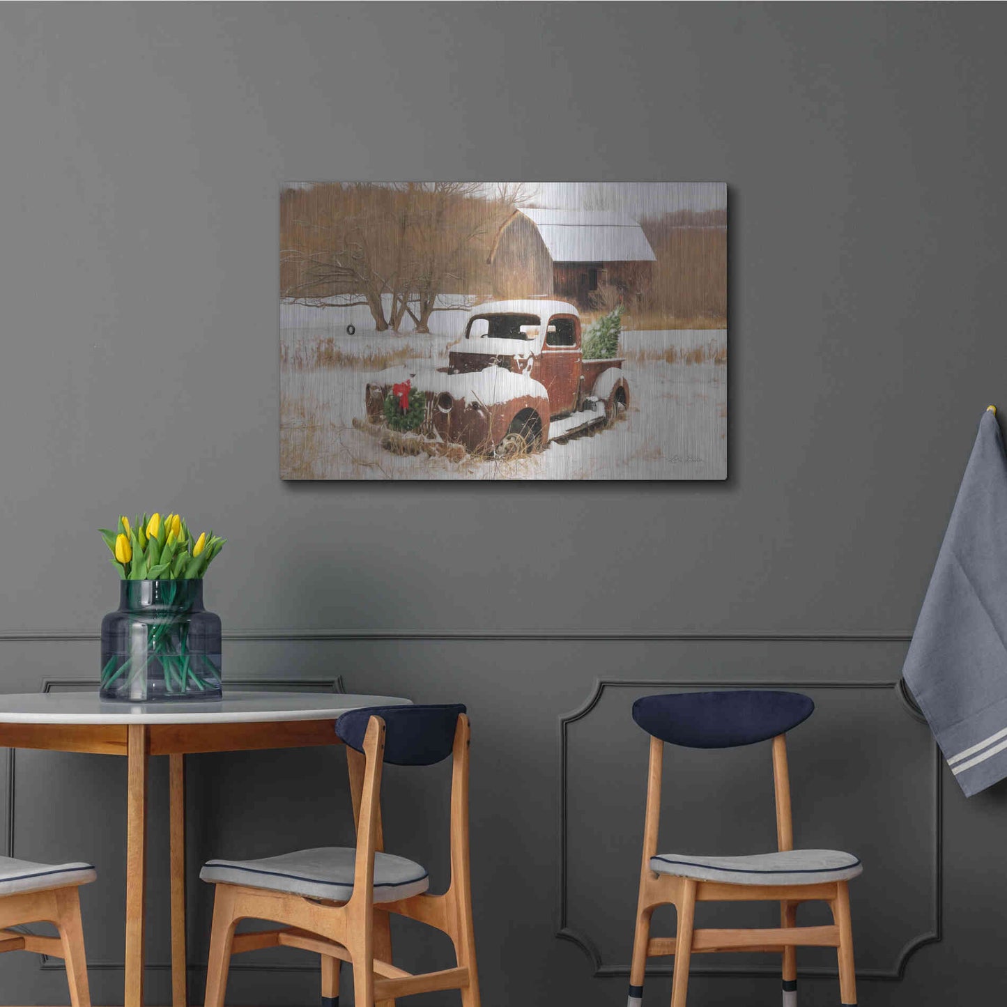 Luxe Metal Art 'Christmas Lawn Ornament' by Lori Deiter, Metal Wall Art,36x24