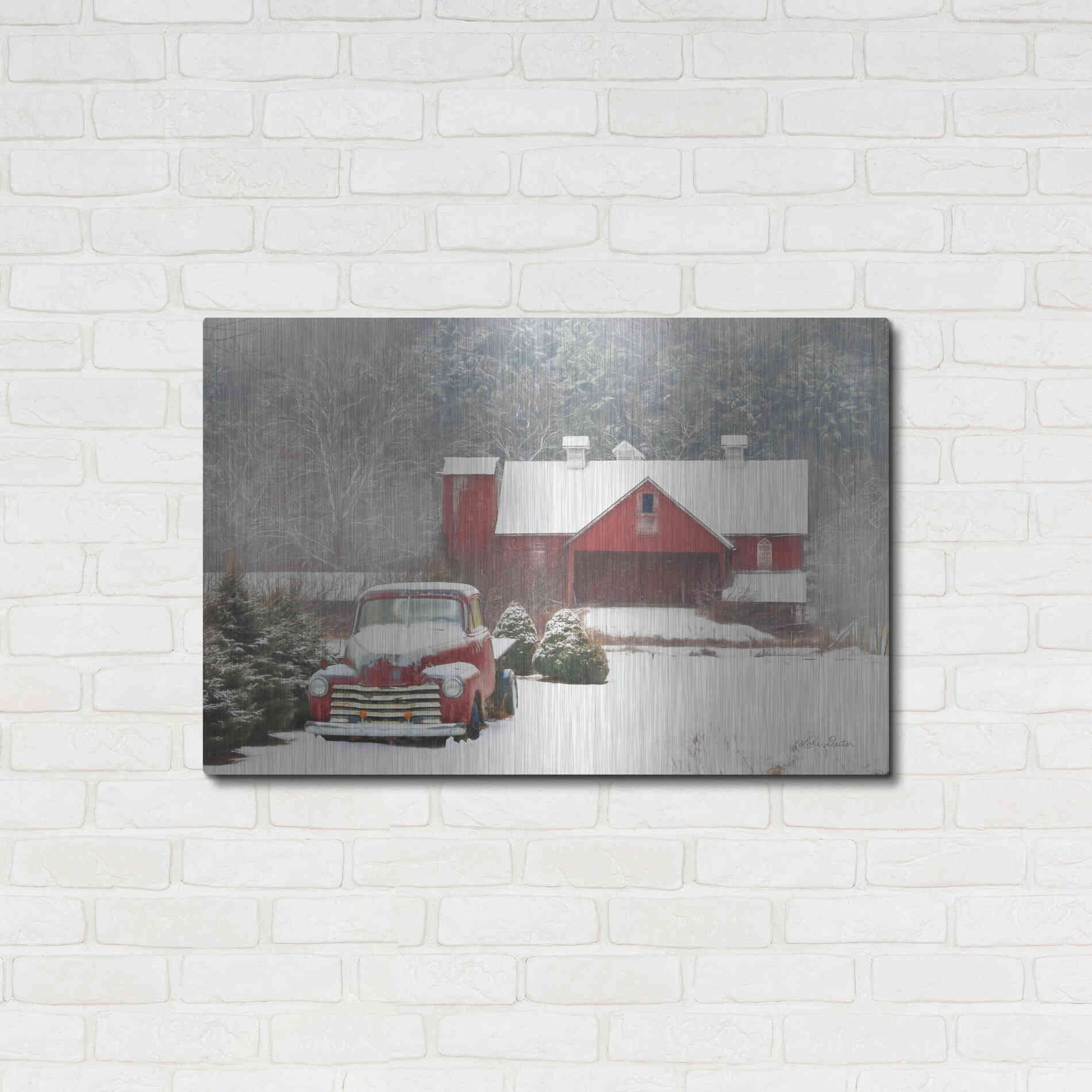 Luxe Metal Art 'Chevy Country' by Lori Deiter, Metal Wall Art,36x24