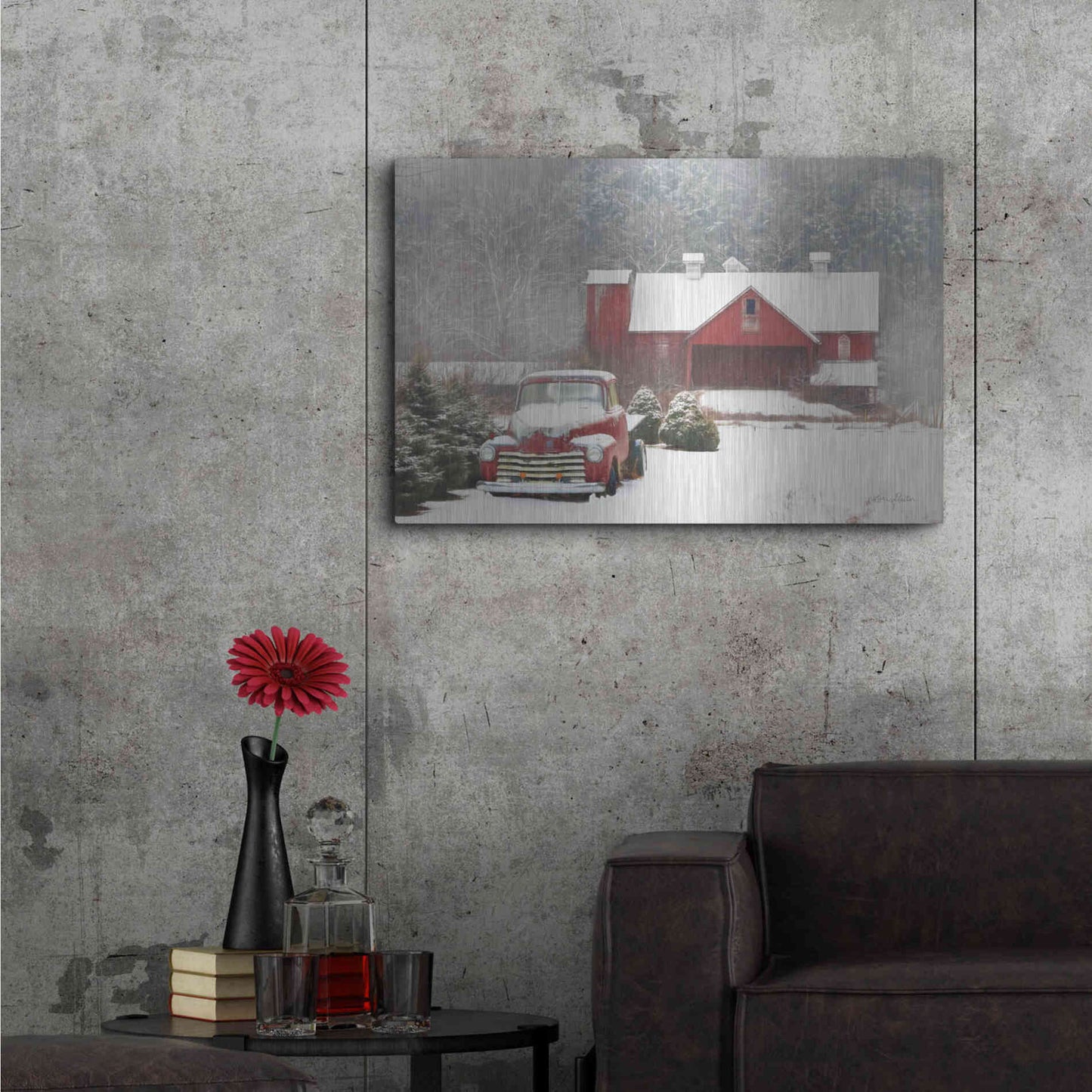 Luxe Metal Art 'Chevy Country' by Lori Deiter, Metal Wall Art,36x24