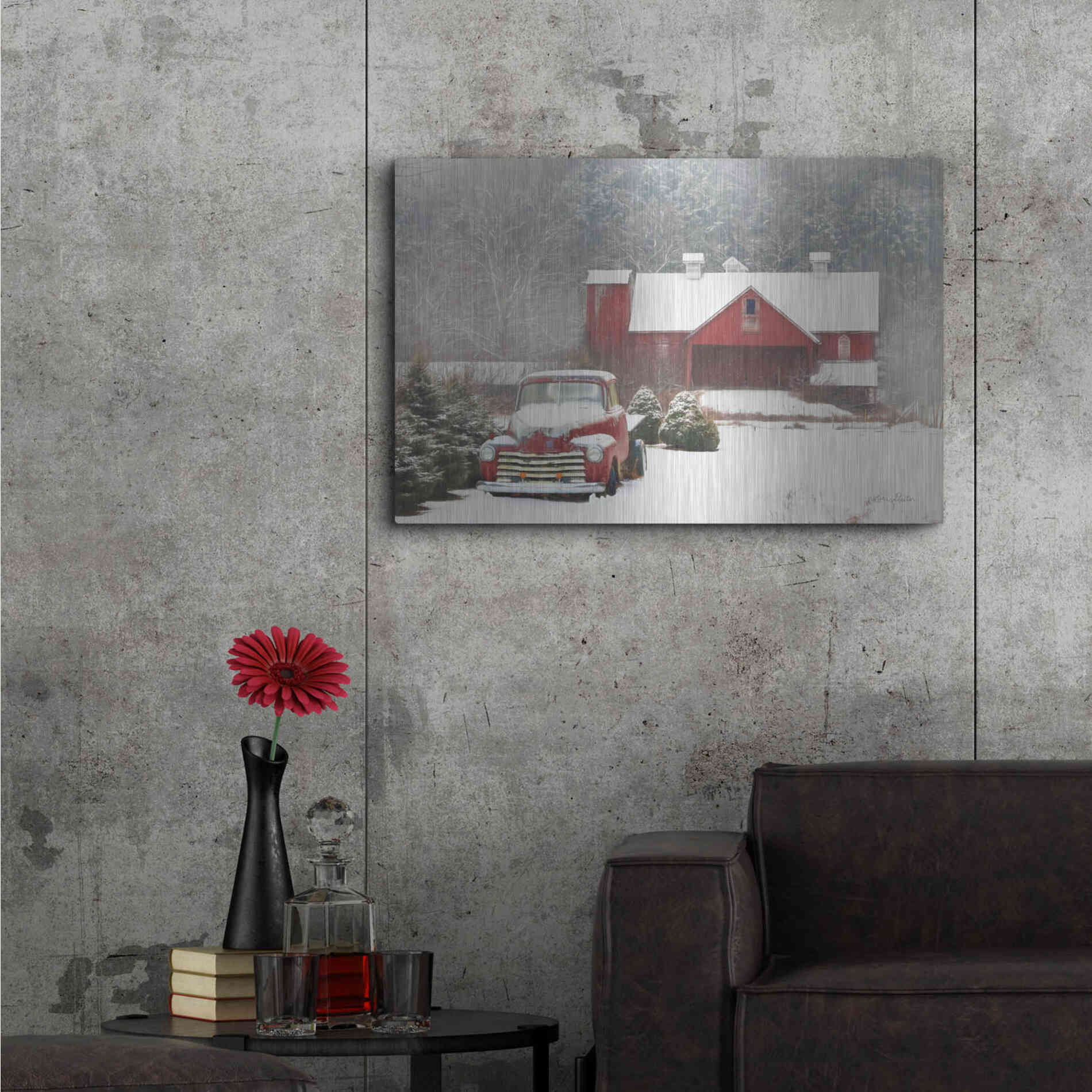 Luxe Metal Art 'Chevy Country' by Lori Deiter, Metal Wall Art,36x24