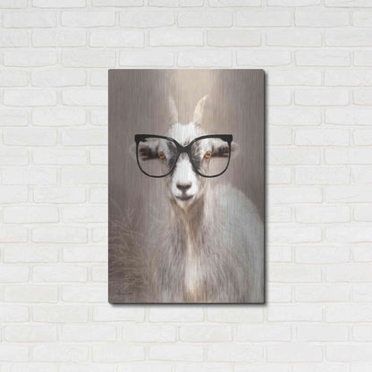 Luxe Metal Art 'See Clearly Goat' by Lori Deiter, Metal Wall Art,24x36