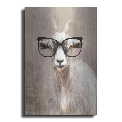 Luxe Metal Art 'See Clearly Goat' by Lori Deiter, Metal Wall Art