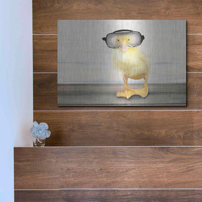 Luxe Metal Art 'Diving Duck' by Lori Deiter, Metal Wall Art,16x12
