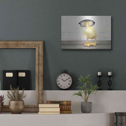 Luxe Metal Art 'Diving Duck' by Lori Deiter, Metal Wall Art,16x12