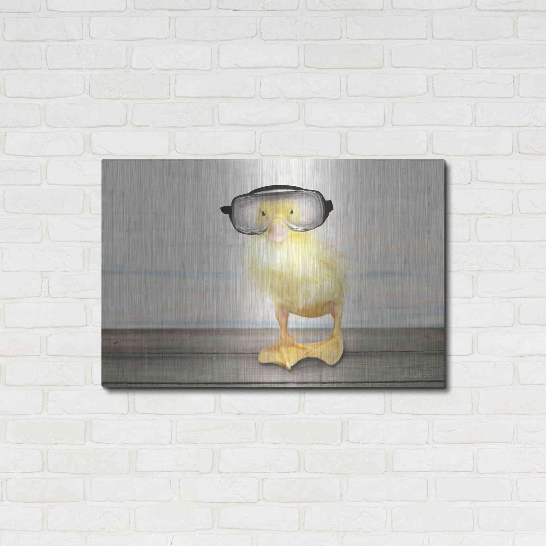 Luxe Metal Art 'Diving Duck' by Lori Deiter, Metal Wall Art,36x24